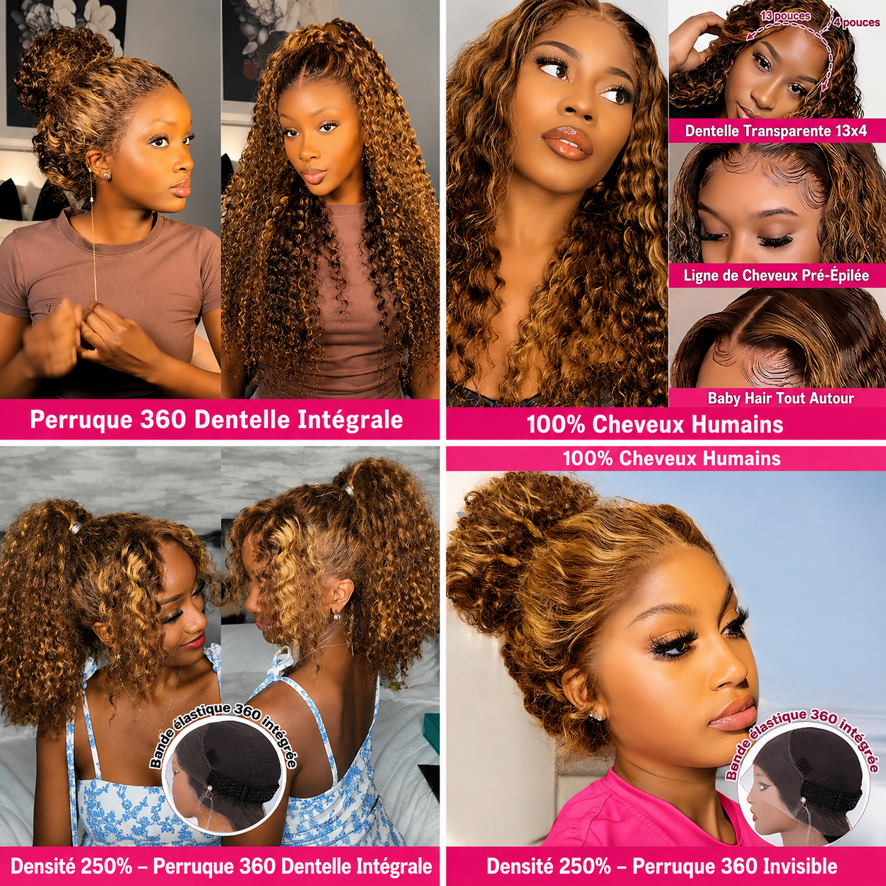 Perruque Cheveux Bouclés Naturels
