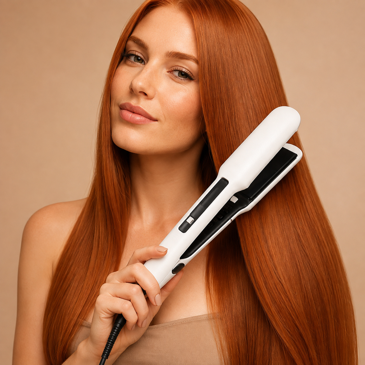 Fer à Lisser - HairStraightenerBrush™ - Blanc