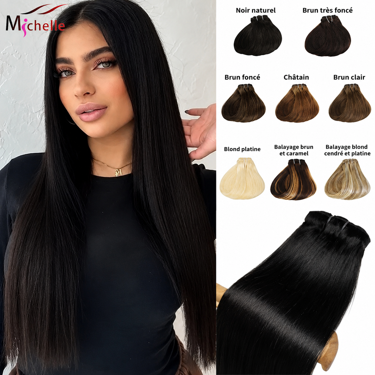 Extensions cheveux humains premium-SOFY