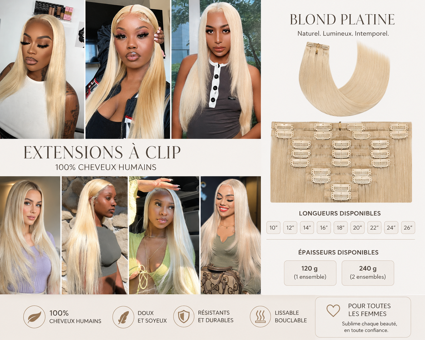 Extensions cheveux humains/ NATHALY