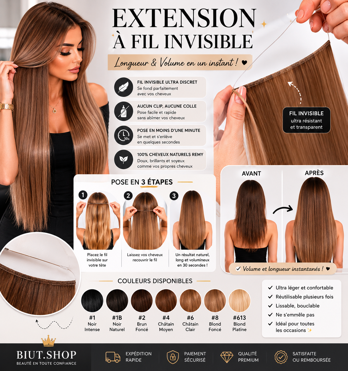 Extensions cheveux humains/ NANCY