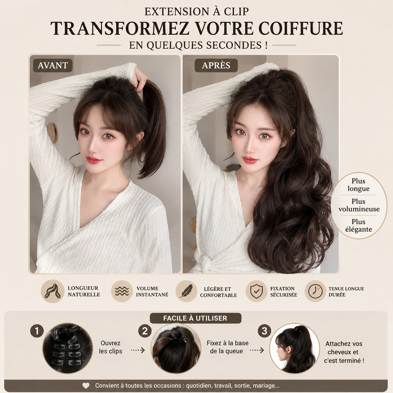 Extension cheveux/ STÉPHANY