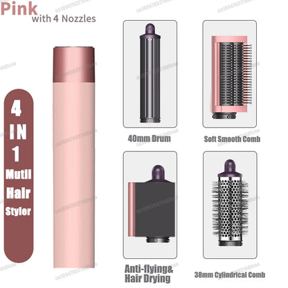 Outil multifonctionnel 6 en 1 pour cheveux, sèche-cheveux, bigoudi, brosse à Air chaud ionique, lisseur avec tête détachable