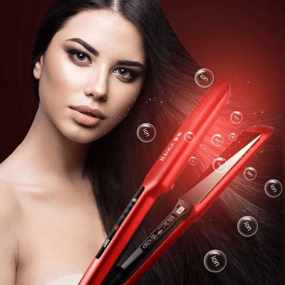 Lisseur Cheveux - HairStraightenerBrush™ - Rouge - BIU - T