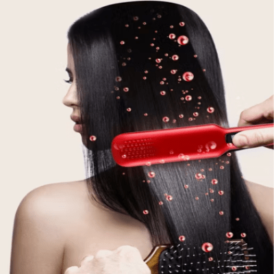 Lisseur Cheveux - HairStraightenerBrush™ - Rouge - BIU - T