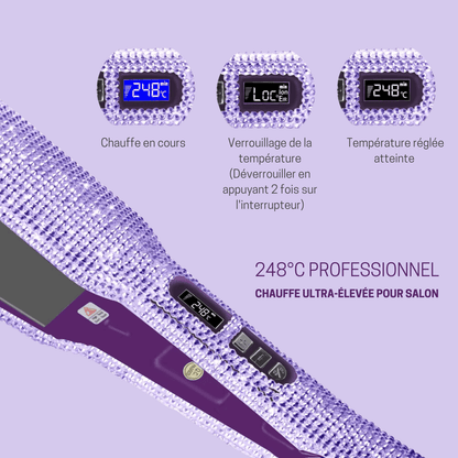 Lisseur Professionnel - RhinestoneStyler™ - Violet - BIU - T